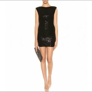 Alice + Olivia Black Sequin Mini Dress
